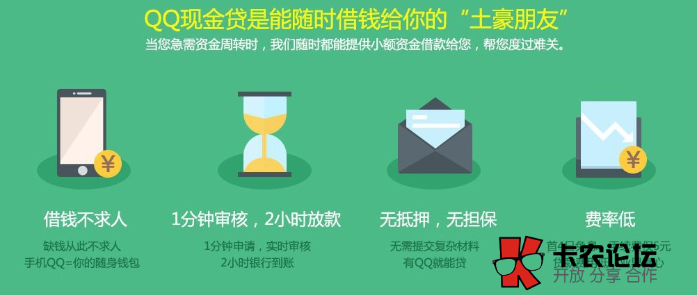 腾讯QQ1小时放款、无抵押无担保95 / 作者:卡农主编 / 