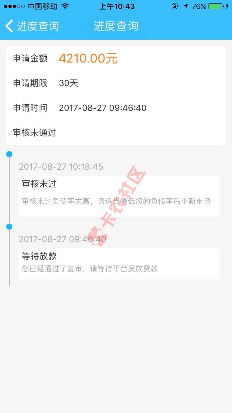 意外之喜世海还了以后复审三次没过，今天一53 / 作者:2210197256 / 