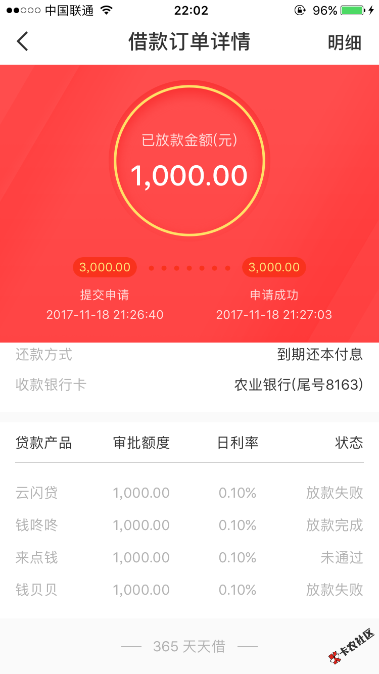 老哥们，借365，中午来点钱下款了，刚才申请了4000来点钱没通过，其他三个 ...44 / 作者:Fcyn / 