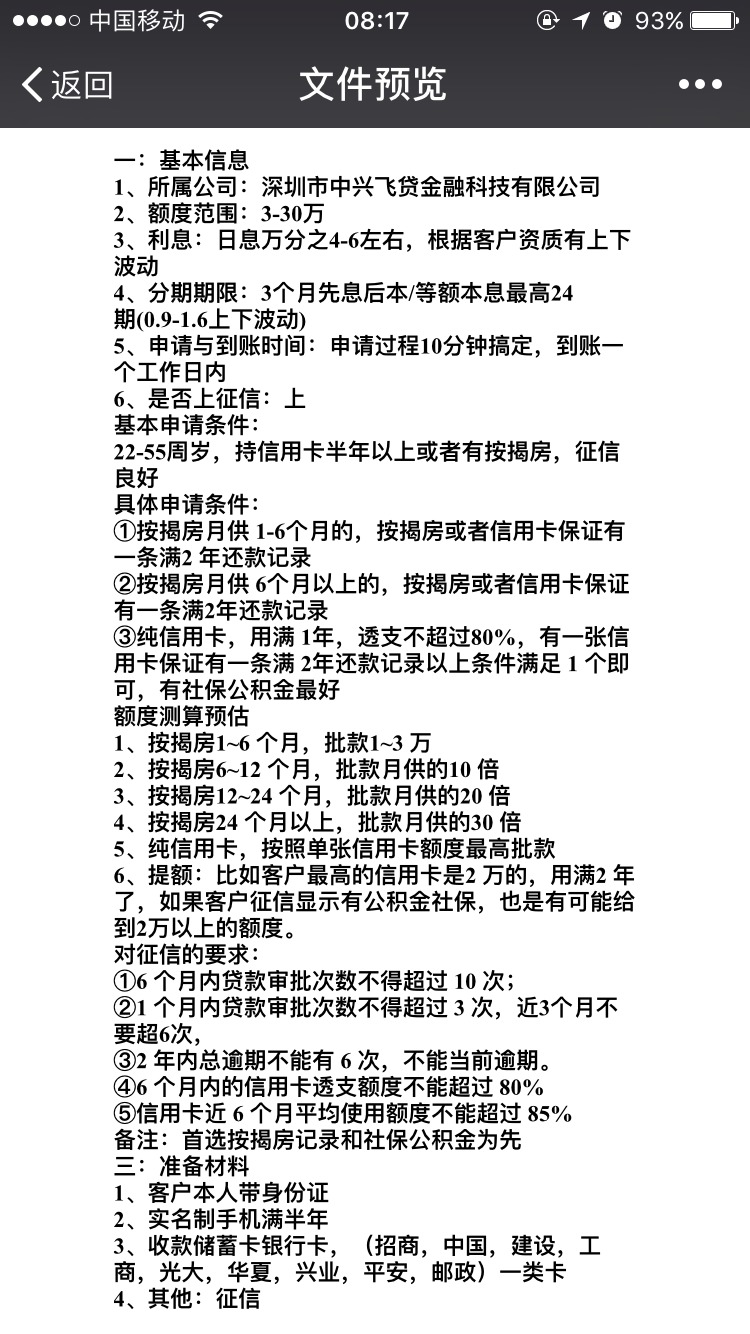 关于飞贷：有信用卡，房子，公积金即可。征信不好不要试。 ...56 / 作者:卡友投资 / 