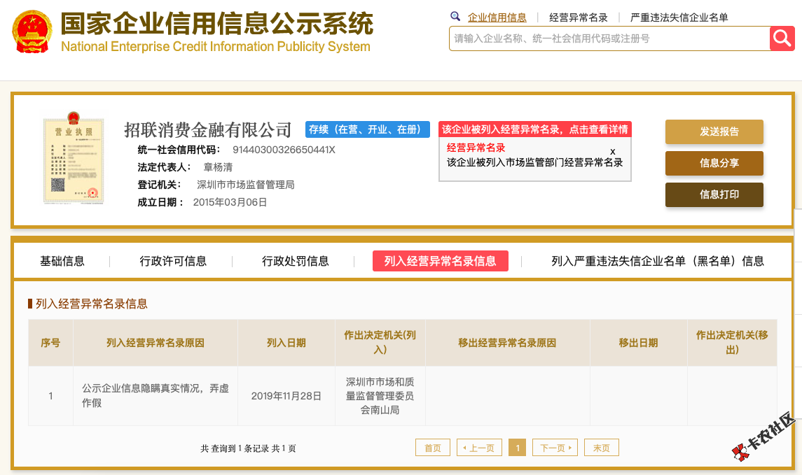 招联消费金融“经营异常” 大量投诉涉暴力催收87 / 作者:卡农大美 / 