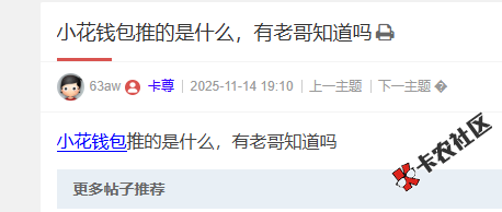 小花钱包推的是什么，有老哥知道吗？1 / 作者:卡农菜菜 / 来源: